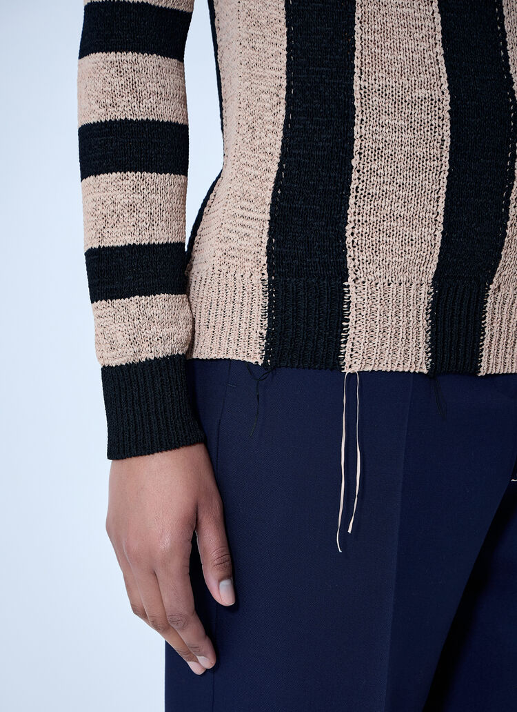 Dries Van Noten Striped Knit Sweater Black dvn0264017